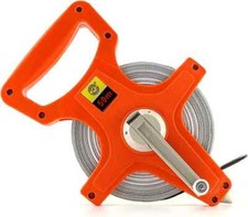 Heavy Duty 50m Long Tape Measure 165ft Open Reel Fiberglass Surveyors Measuring
