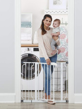 Easy Step Extra Wide Walk Thru Baby Gate Extension Pressure Mount Wall Cups