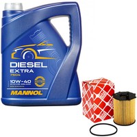 MotoröL Set 10W40 5 Liter + ÖLfilter FüR Citroen Jumpy Mazda 5 Peugeot Expert