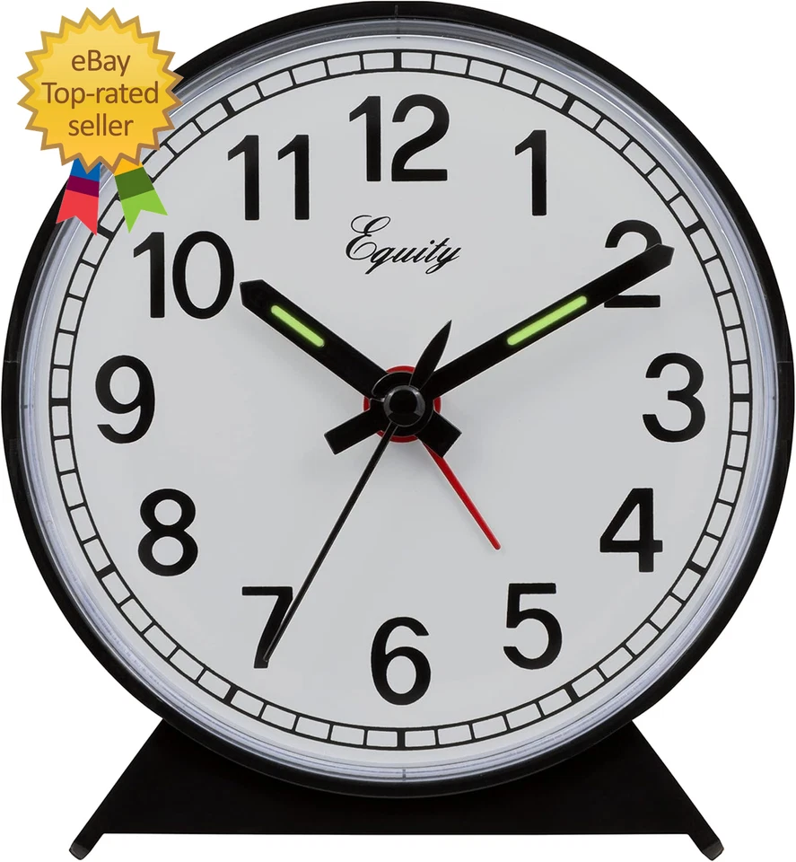 Equity 14075 Black Analog Wind-Up Alarm Clock - Image 2 of 4