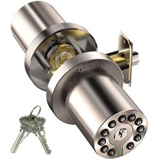 Waterproof Electronic Door Knob with Keypad and Key, Auto Lock
