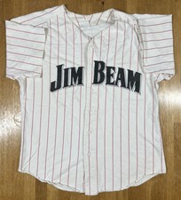 VTG Baseball Jersey Jim Beam No. 9 Pinstripes L Made In USA