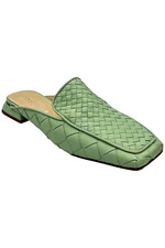 Donald Pliner Women's Stani Woven Leather Slip-On Loafer Flats Mint