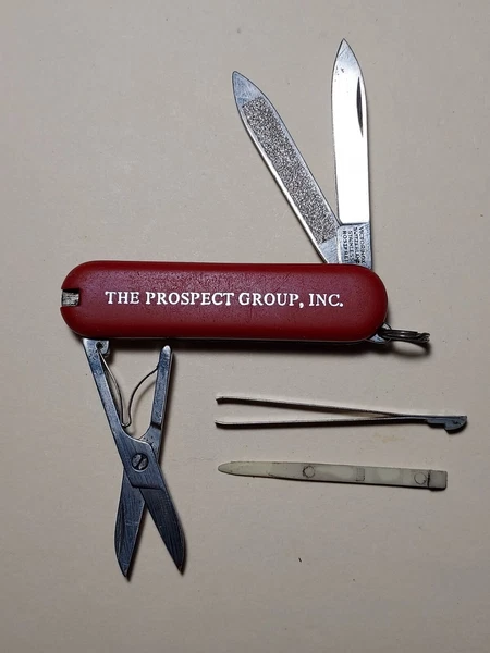 Victorinox Swiss Army Knife Red Classic with advertising The Prospect Group