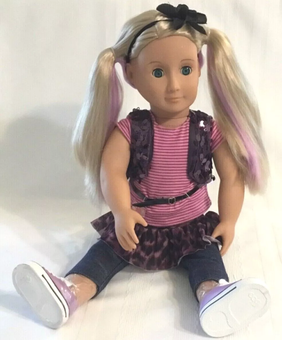 Our Generation Doll 18” Battat Layla Rock Star Blonde Purple Hair