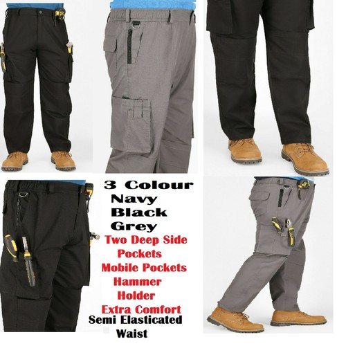 Mens Work Trousers Combat Cargo Men 