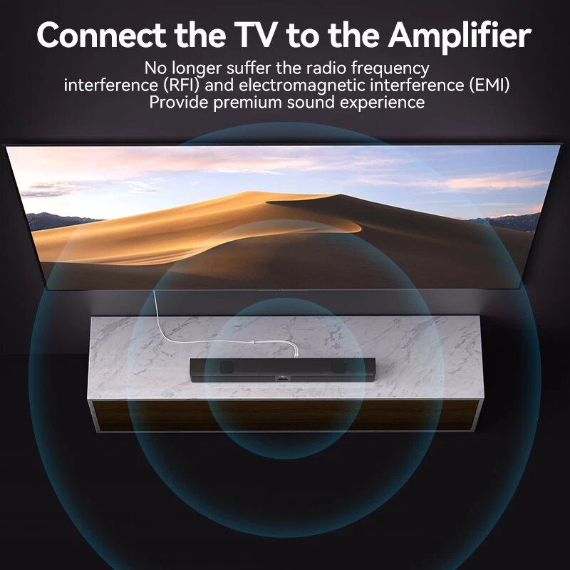 2 RCA to 2 RCA Audio Cable Hi-Fi Male to Male Cable For TV Speaker Amplifiers - Image 3 of 4