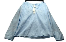 Style & Co Blouse Womens size XL Blue Long Sleeve Tunic Cotton Tassel Top New