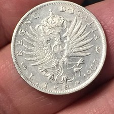 1 lira 1907 Aquila Sabauda   Regno d'Italia Vittorio Emanuele III argento
