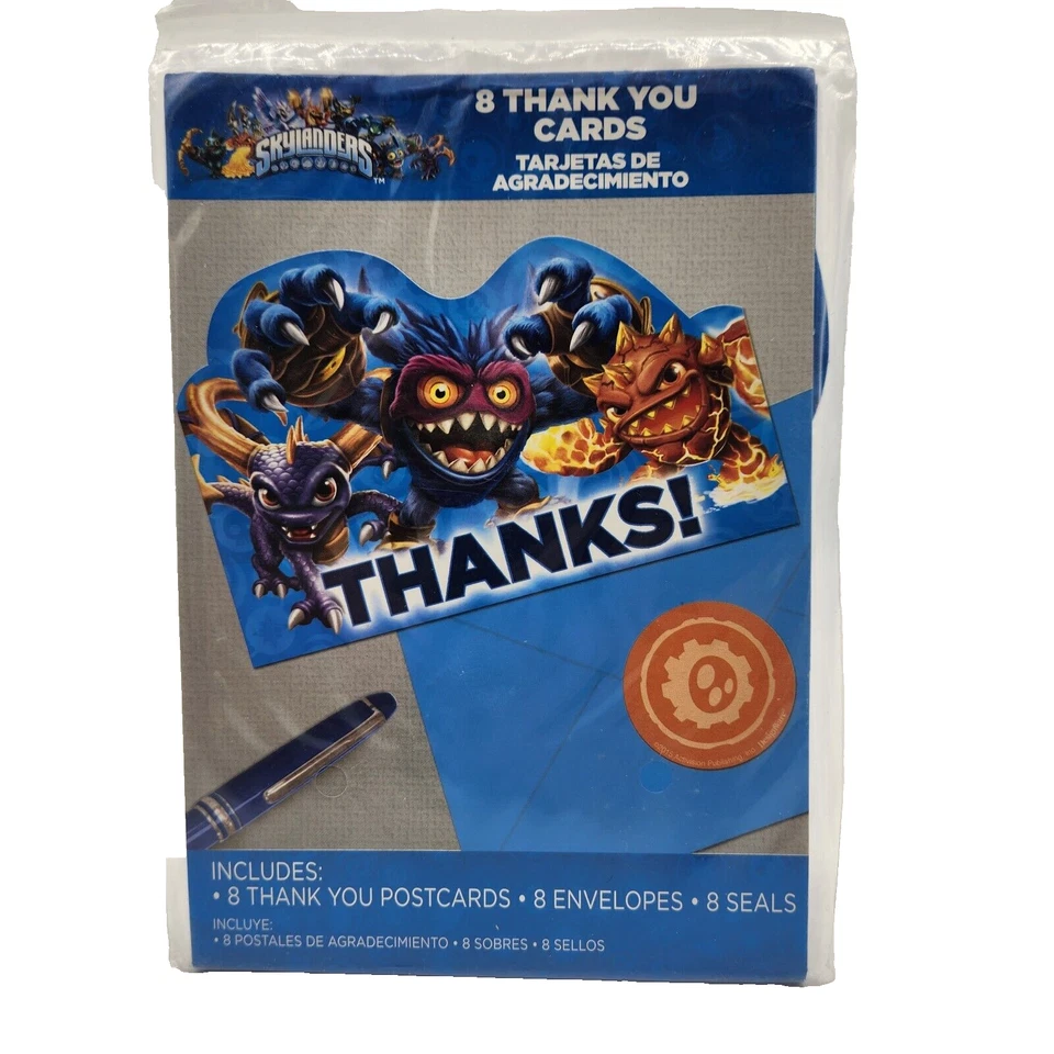5 Packs Skylanders Video Game Theme Kids Birthday Party Thank You Cards 40 Total - Image 2 of 3