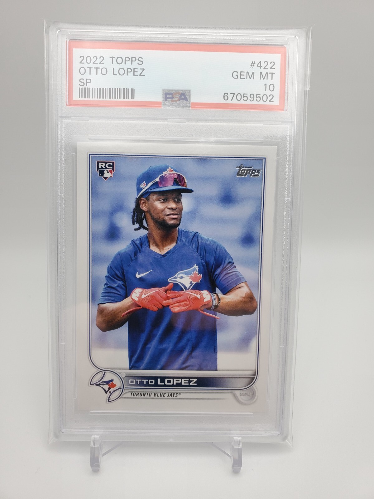 2022 Topps Otto Lopez Image Variation SP RC #422 Blue Jays PSA 10