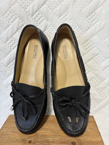 Michael Kors Daisy Driving Moccasin Black Leather Flats Loafers Women’s Size 6M - Picture 7 of 14