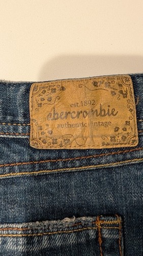 Girl' Abercrombie & Fitch Jean Mini Skirt Raw Hem Sz 16 (30 waist Distressed Vtg - Picture 4 of 13