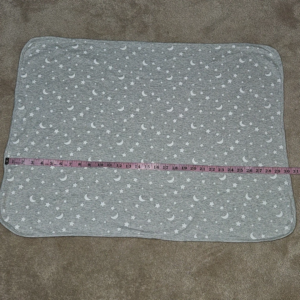 Manta Bebé Little Me Gris Blanco Estrellas Luna 100% Algodón 23x30 Foto 4 de 4