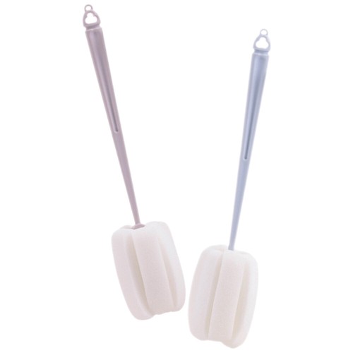 2 Pcs Dishes Cleaning Brush Sponge Long Handle Flask Bottle Cleaner Water - Bild 1 von 9