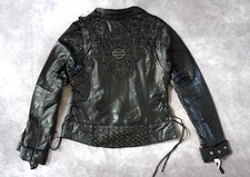 Harley Davidson Women's Dark Shadows Studded Black Leather Jacket S 97065-15vw