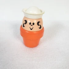 1982 Playskool Figure White Sailor Hat Boy  orange vintage 3in people Vintage