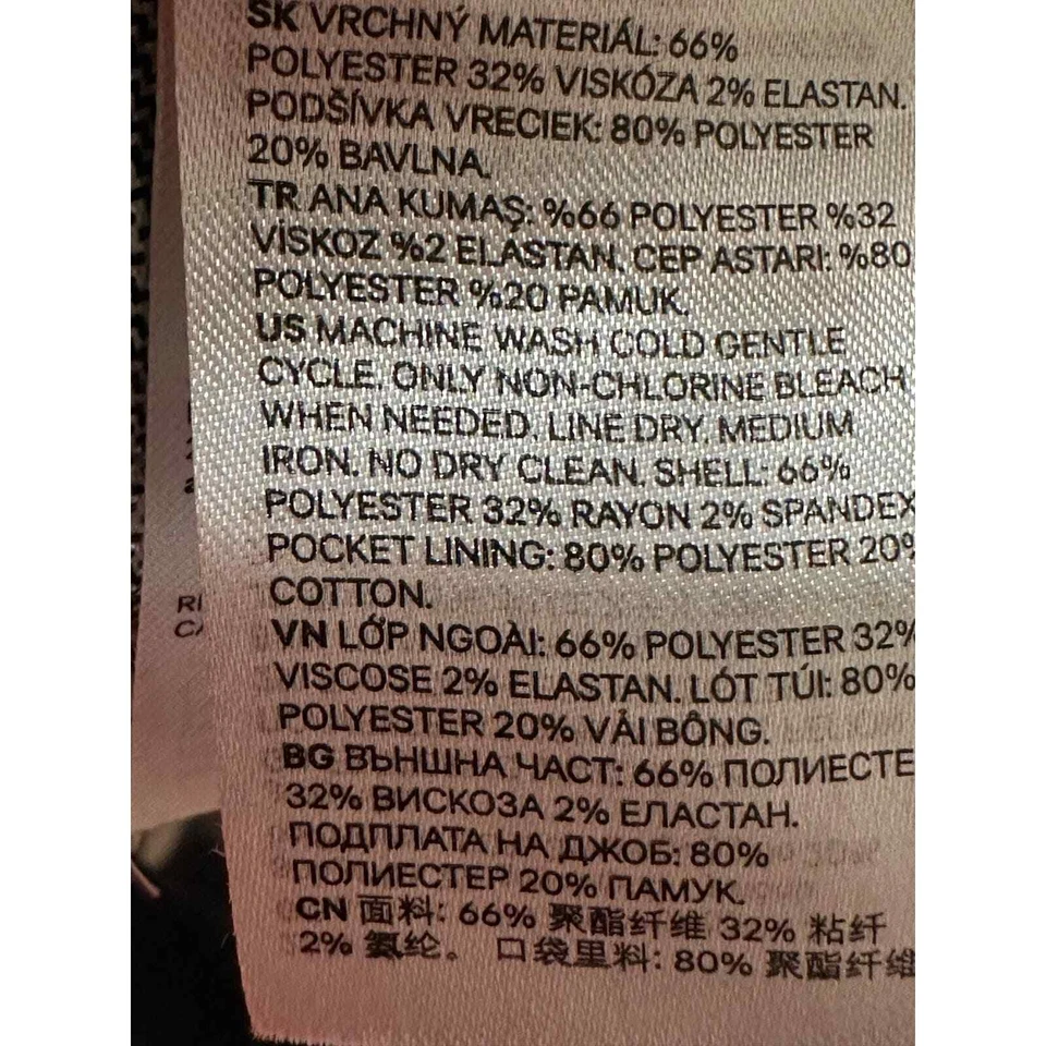 H&M Pantalón Tobillo Frente Plano Cuadros Negro Blanco Talla 0 Foto 4 de 4