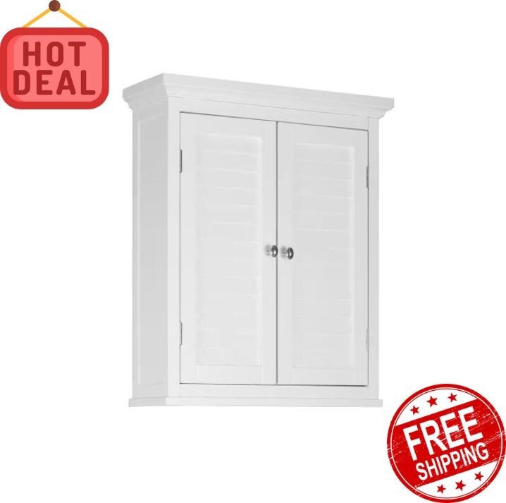 20 in. x 24 in. x 7 in. Bathroom Storage Wall Cabinet W/ 2 Shutter Doors NEW