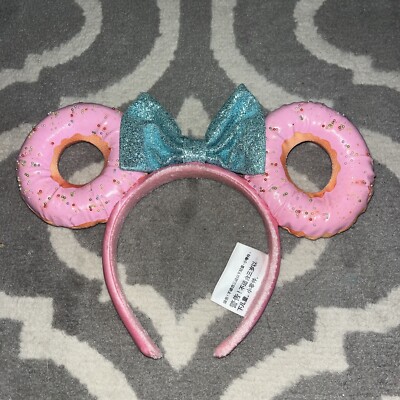 Disney Parks Minnie Mouse Pink Donut Ears Headband Blue  display picture 1