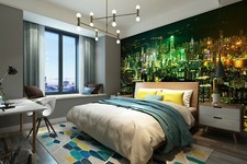 3D City Night B222 Business Wallpaper Wall Mural Self-adhesive Commerce Amy