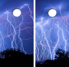 Thunderstorm Lightning Cornhole Board Wrap LAMINATED Decal Sticker #4293