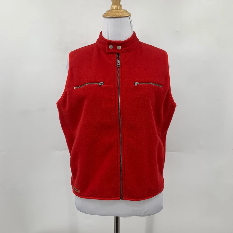 Colete de lã esportivo feminino vintage Ralph Lauren G grande com zíper completo recortado gola alta - Imagem 2 de 4