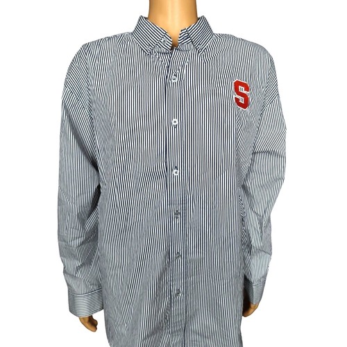 Syracuse University Shirt Size 2XL XXL Orange Logo Striped Dress Button New NWT - Picture 2 of 5