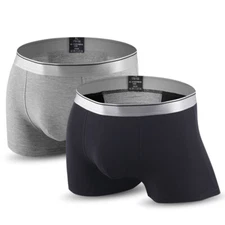 Men's Modal Boxer Briefs Thin Slim Panties Solid Soft Male Underwear Undershorts