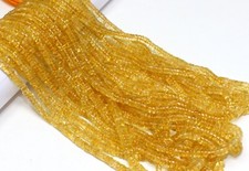 AAA Natural Yellow Citrine Smooth Rondelle 4-5mm Gemstone Beads 16 inch Long