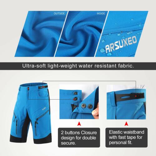6 Colors Men Mountain Bike Bicycle MTB Riding Road Shorts Cycling Short Pants - Picture 8 of 60