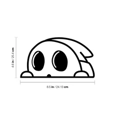 Shy Guy Black Decal Vinyl Sticker Office Gaming Room 7"in" x 7"in Decor Super