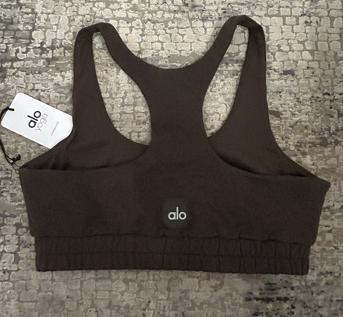 ALO YOGA Scoop Neck Sweatshirt Bra Women's Size M EXPRESSO