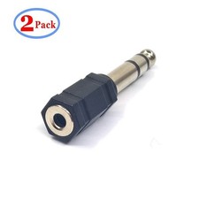 2 X 6.5mm 1/4"Male plug to 3.5mm 1/8" Female Jack Stereo Headphone Audio Adapter