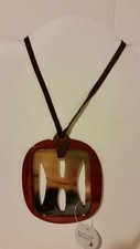 Gorgeous maroon Buffalo horn pendant necklace