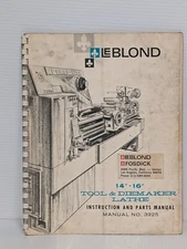 Vin. Le Blond 14"-16" Tool & Diemaker Lathe Instruction & Parts Manual No. 3925