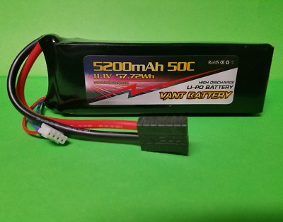 VANT 5200MAH 3S 11.1 50C LIPO BATTERY FITS TRAXXAS SLASH REVO STAMPEDE