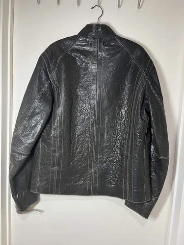 Hugo Boss Lamb Brown leather Racer jkt SZ 46R Casual SUPERB image 4