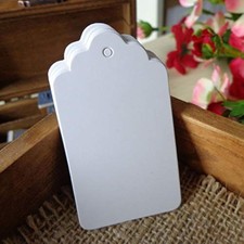 Large Gift Tags,100 PCS White Hang Tags with Nylon String,Blank Marking Paper...