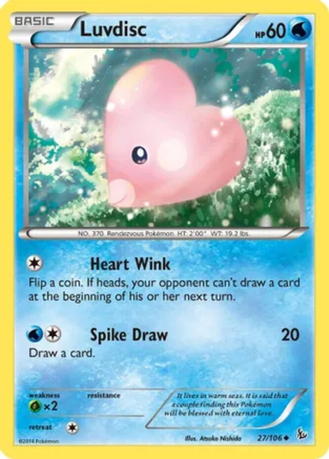 Luvdisc - 27/106 - Uncommon (Damaged) XY FlashFire - Water Pokémon