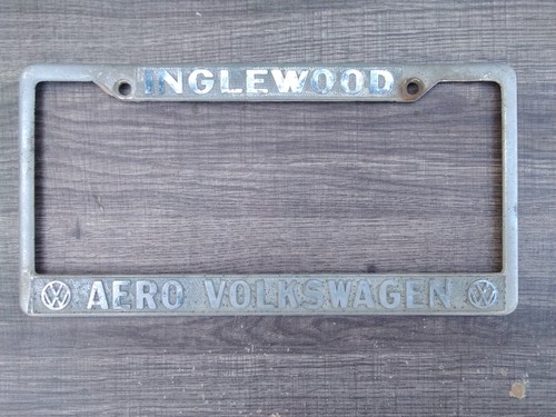Vintage Inglewood " AERO VOLKSWAGEN " Volkswagen Dealers License Plate Frame.