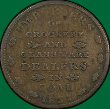 1837 E.F. Sise Co NH Hard Times Token Very Good VG Coin #33109