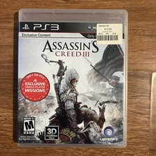 Assassin's Creed III (Sony PlayStation 3, 2012) Game Preowned