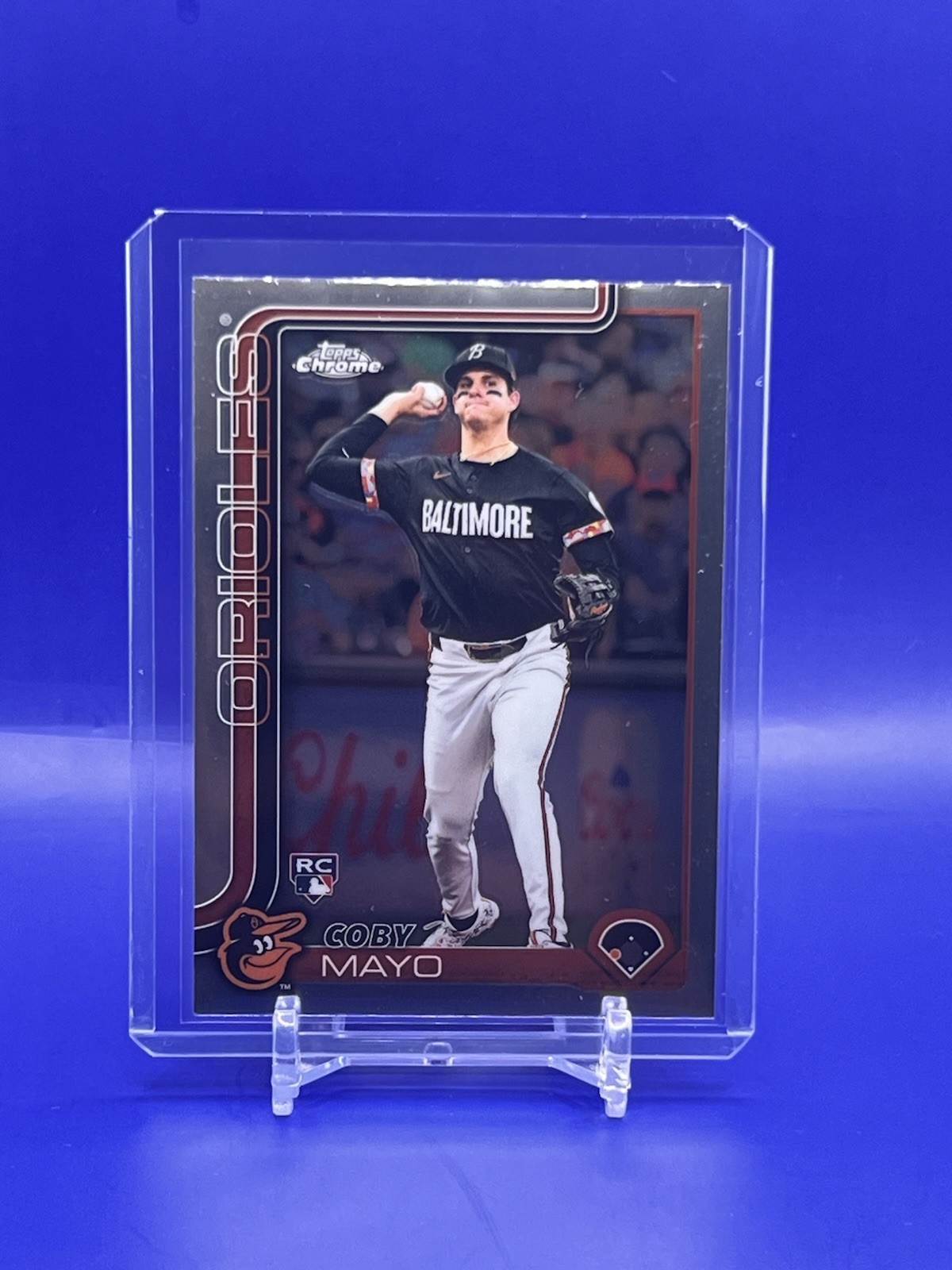 2025 Topps Chrome Coby Mayo Rookie Card #120 – Baltimore Orioles RC