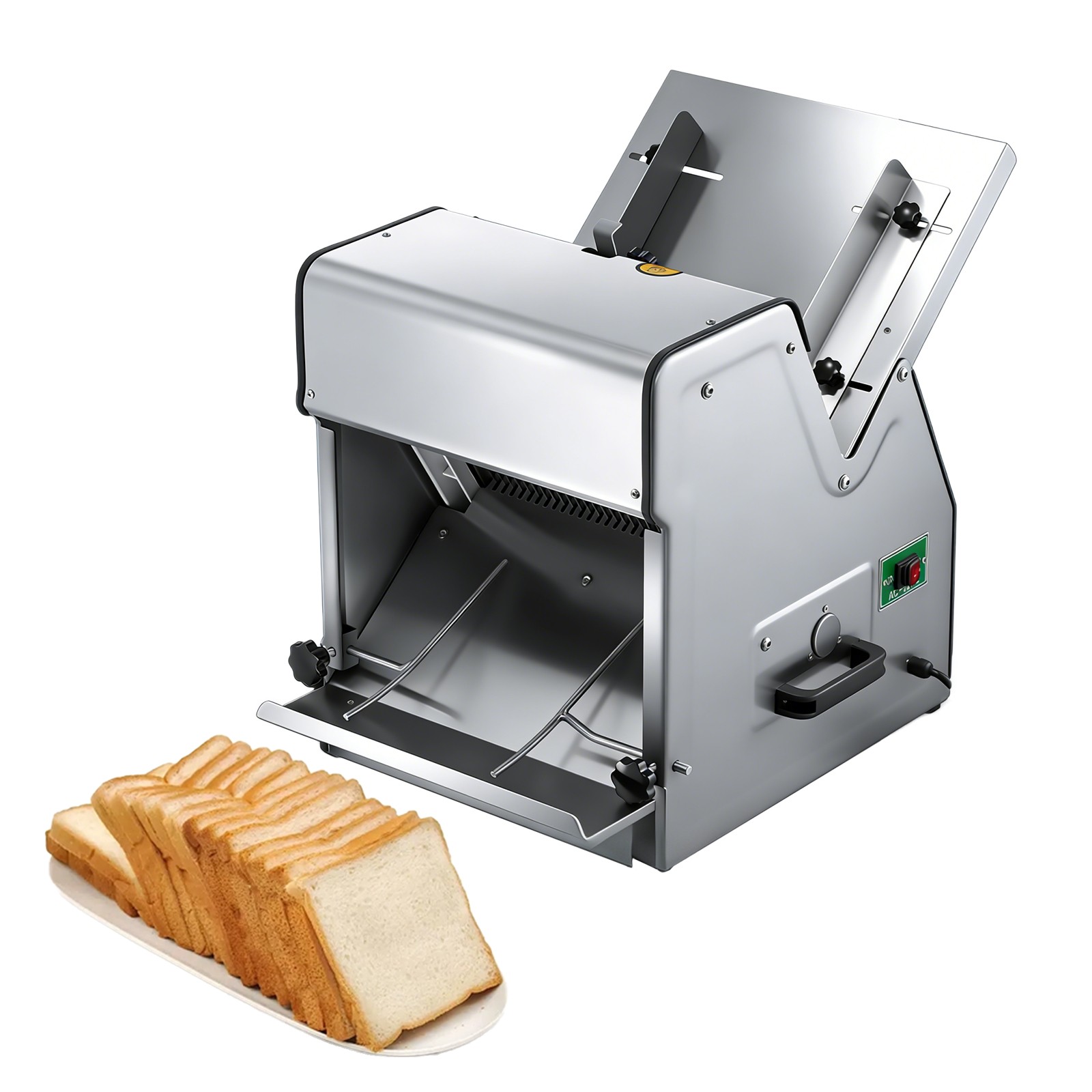 Commercial Bread Slicer 110V 370W Electric Toast Cutter with 316 Stainless Steel