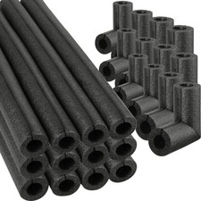 16 Pack Elbow Pipe Insulation Foam Tube Outdoor Wrap Black Pipe Covers Elbow Ins