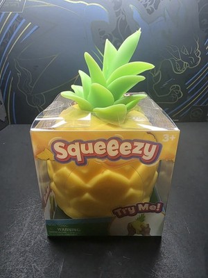 Squeeezy Pineapple Viral Squishy Squeeze Fidget Toy, Yellow/Green, Ages 3+ Years