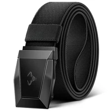  Tactical Belt for Men, Men Stretch Nylon Web 46"-50"Waist Adjustable Black2543