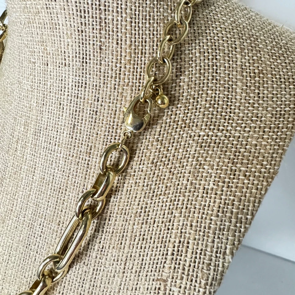 Collar de eslabones PaperClip cadena pesada tono dorado Foto 4 de 4