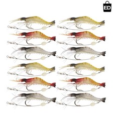 Ultimate 12-Piece Soft Shrimp Lures Bait Set - Perfect for Trout, Bass & More